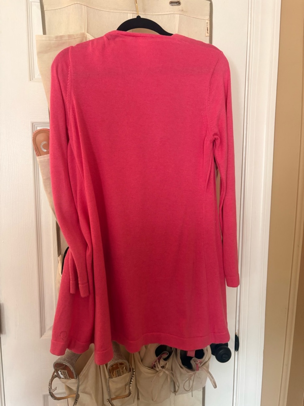 Pink Open-Front Long Cardigan - Picture 3 of 5